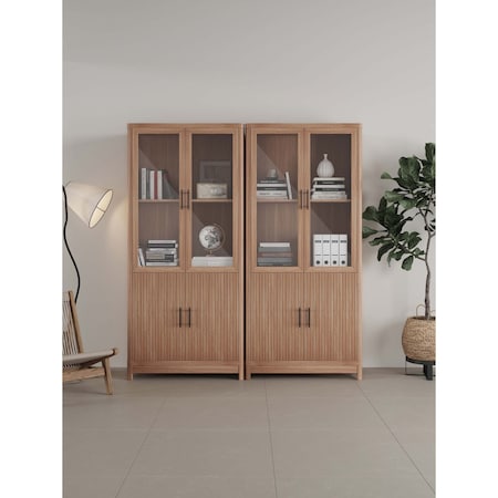 Manhattan Comfort Jodie Bookcase in Maple, 2PK 2-BC001-MP